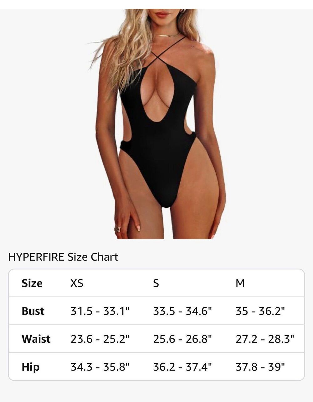 HYPERFIRE Women's Sexy Criss Cross Halter  Cut Out Backless Monokini NWT - Picture 7 of 7